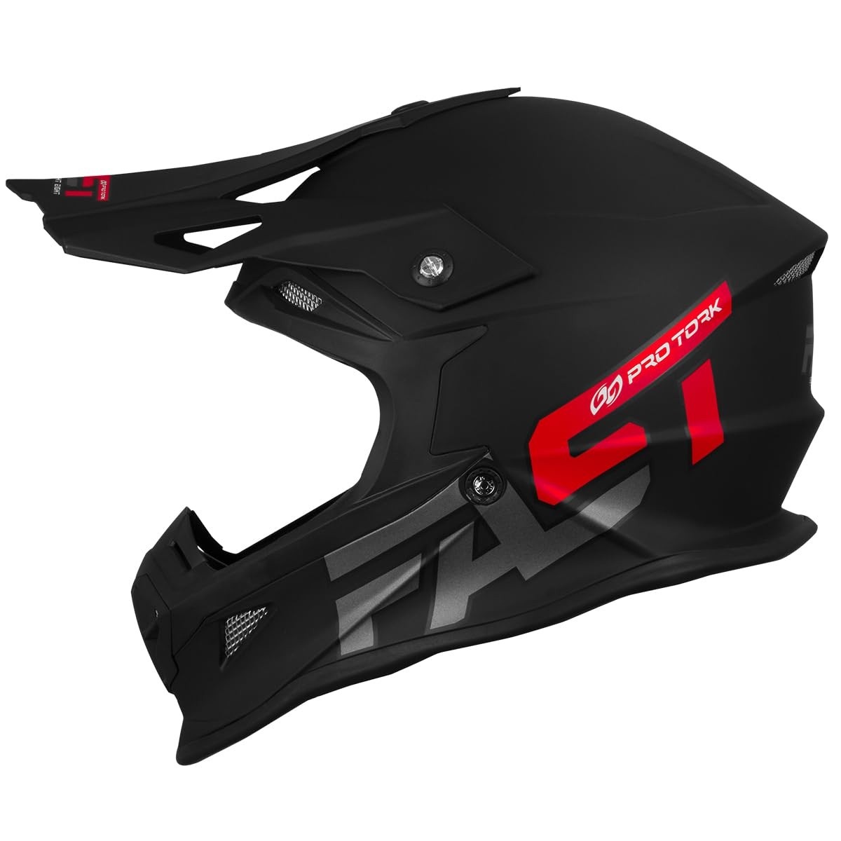 Capacete Off Road Pro Tork Fast 788 Solid Preto/Vermelho - Segurança e Estilo para suas Aventuras
