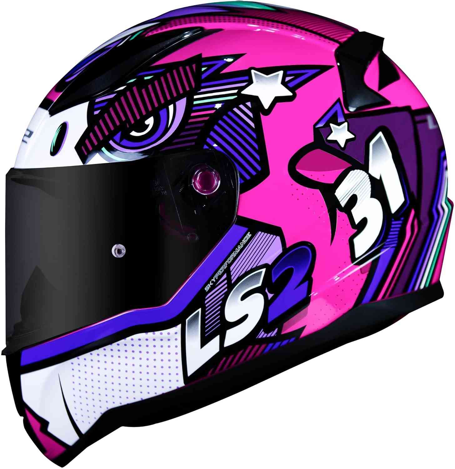 Capacete LS2 FF353 Rapid Khan Fucsia/Rosa e Branco - Segurança e Estilo para Sua Pilotagem