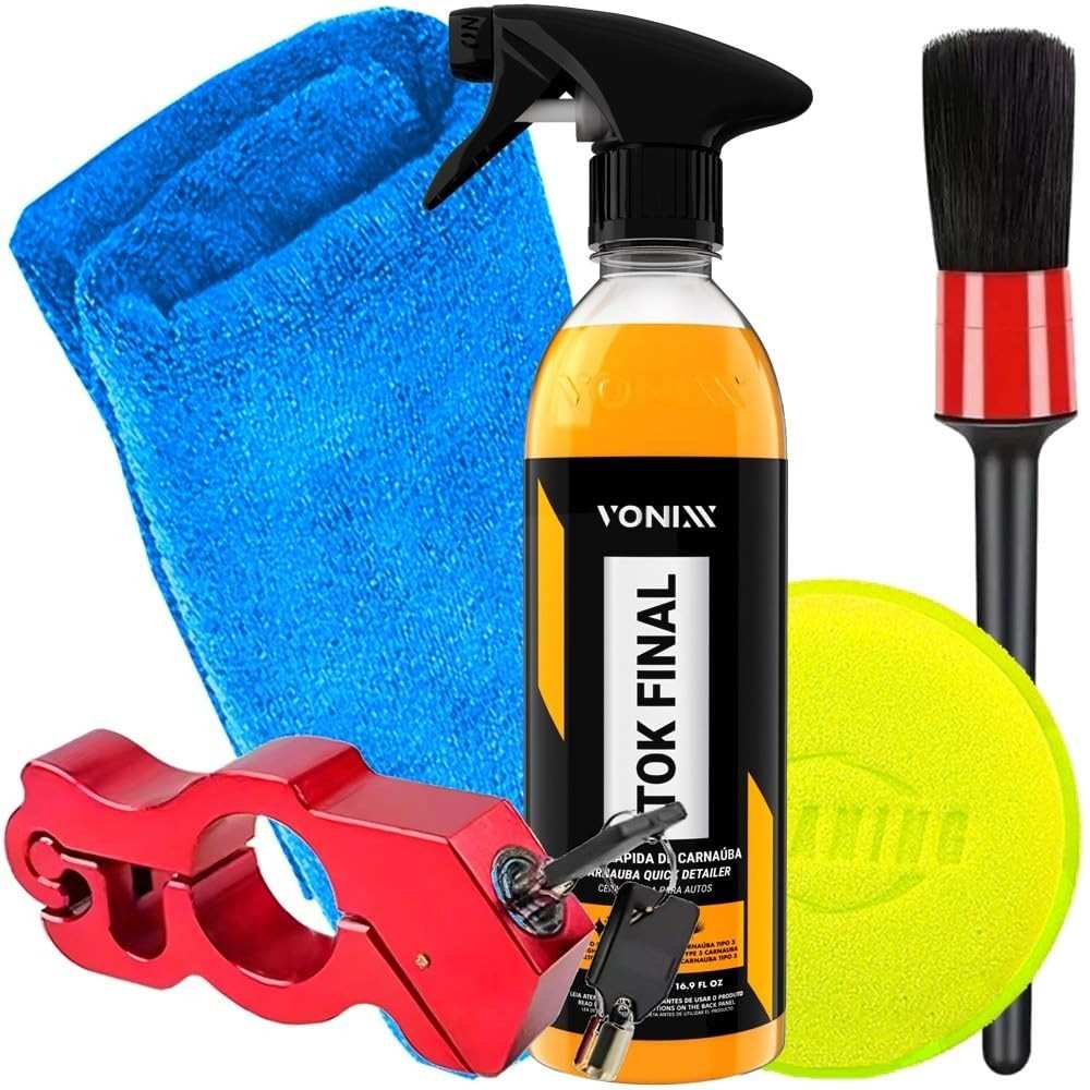 Kit Tok Final 500ml Vonixx Trava de Segurança Karbox e Acessórios Para Estética Automotiva Karbox