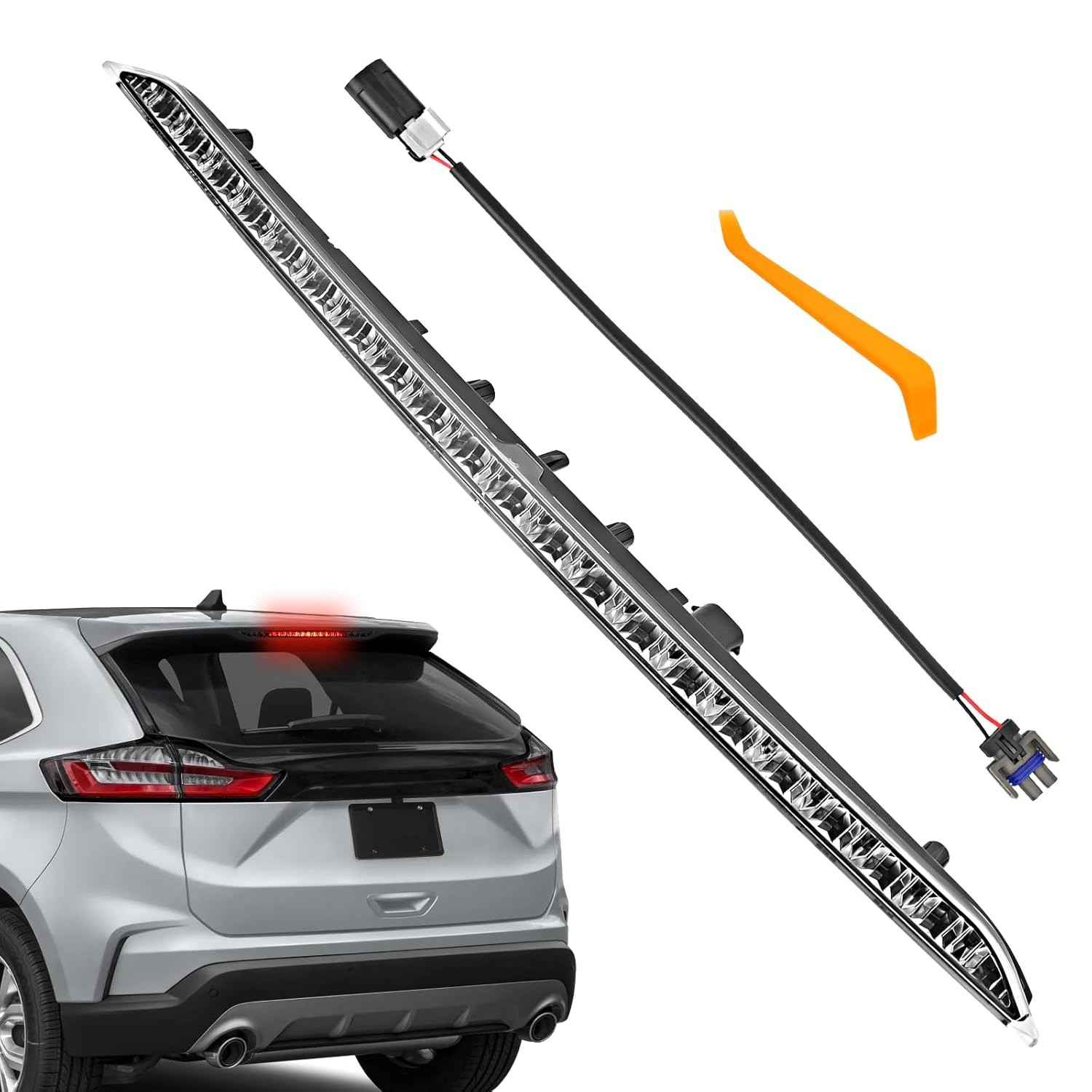 Terceira Luz de Freio LED para Ford Edge 2015-2024 (Lente Clara) - Segurança e Estilo