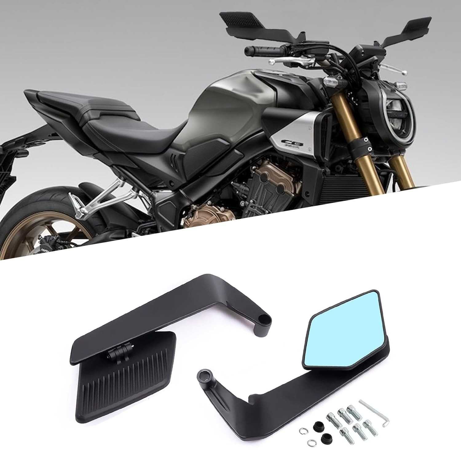 Espelho Retrovisor Winglet Aerodinâmico para Motocicletas Honda CB650R, CB250R, CB300R, X-ADV e Mais