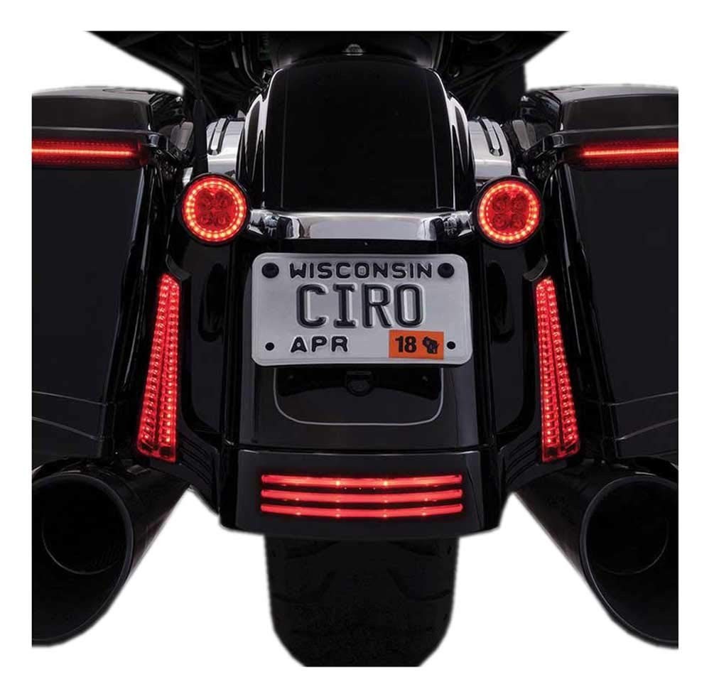 Ilumine Sua Harley: Enchimentos de LED Traseiros Pretos para Sinalização e Freio