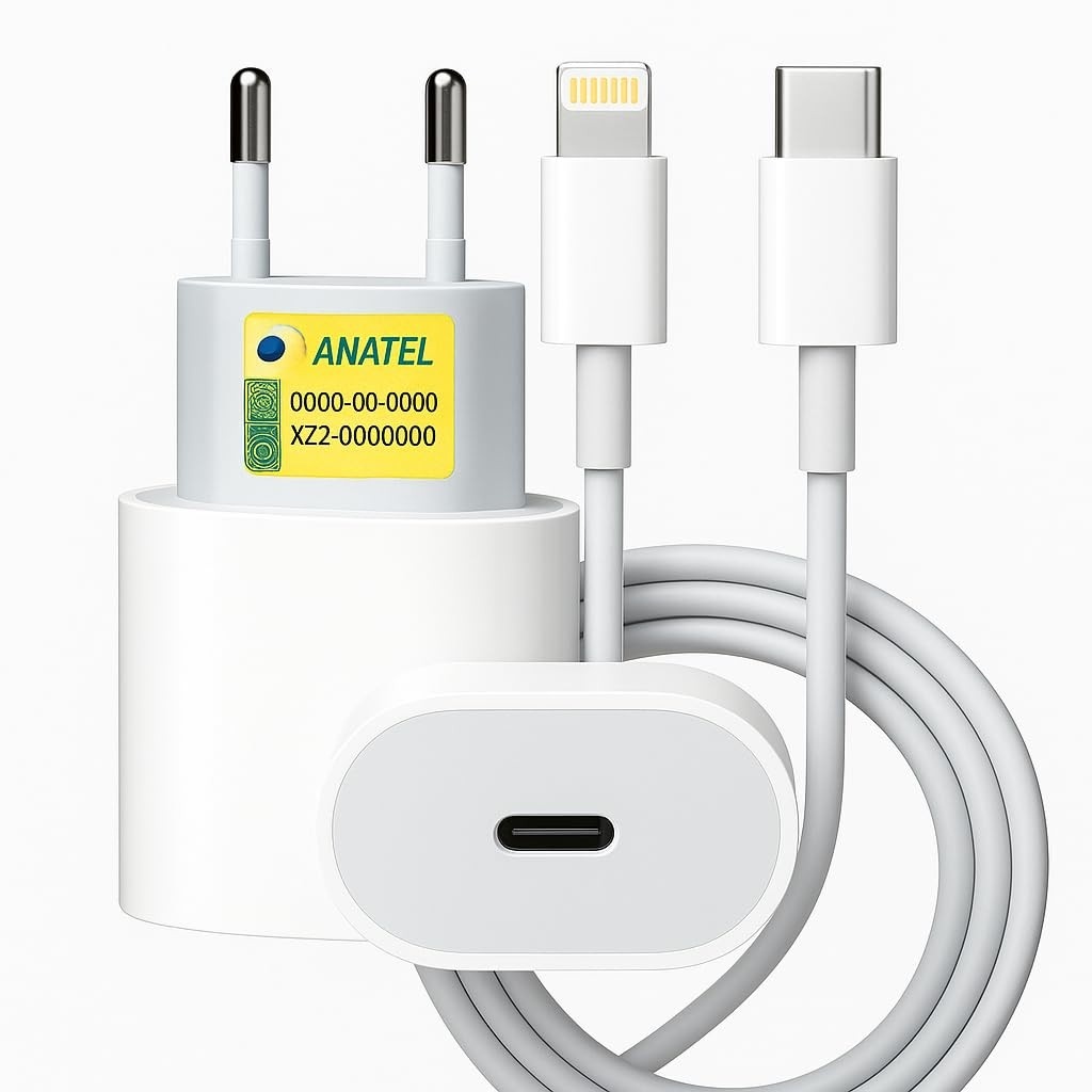 Kit Carregador Turbo Premium® Tipo C: Carga Ultra Rápida para iPhone, Android e Mais
