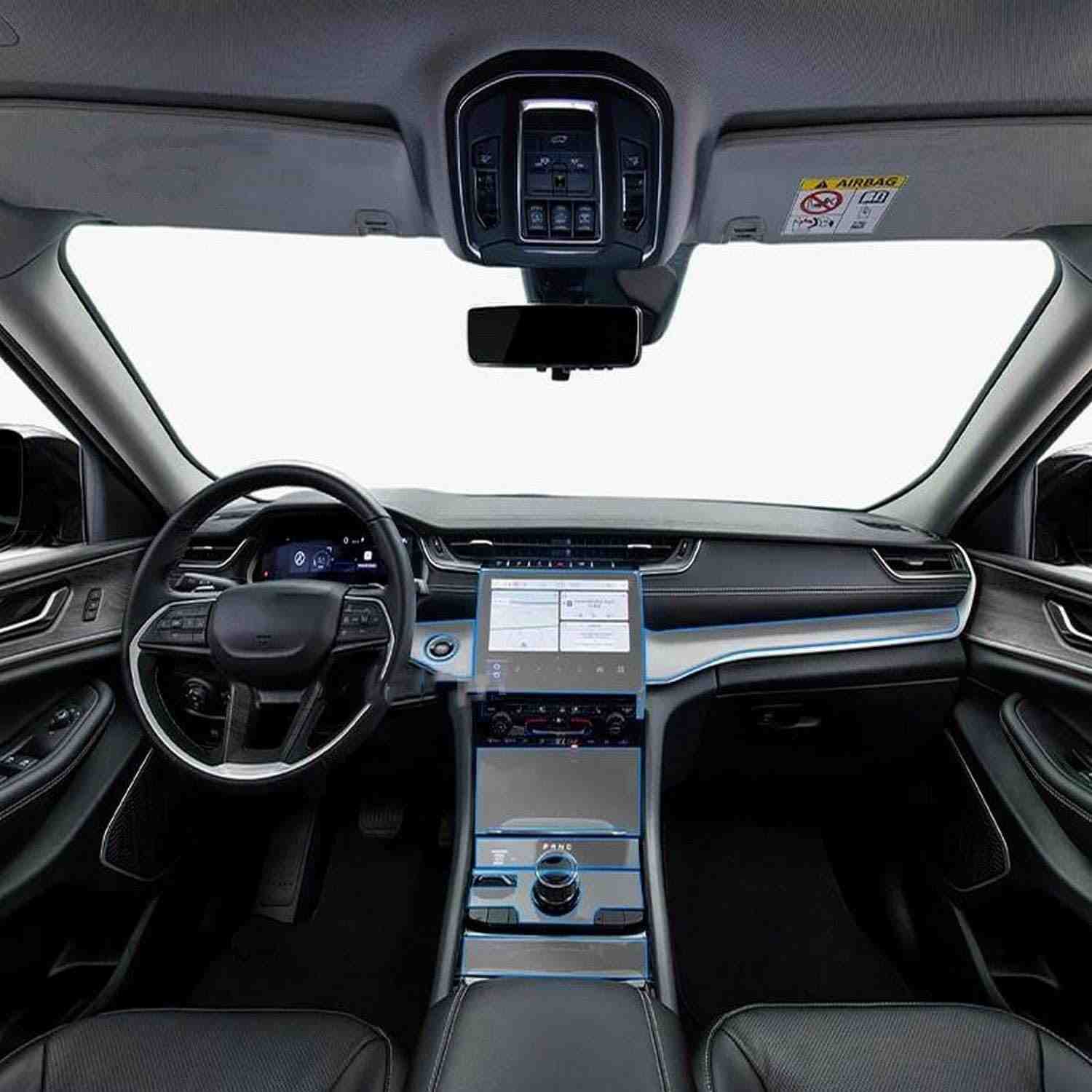 Proteção Premium para Jeep Grand Cherokee 2021-2023: Película TPU Transparente Antiarranhões para Console Central