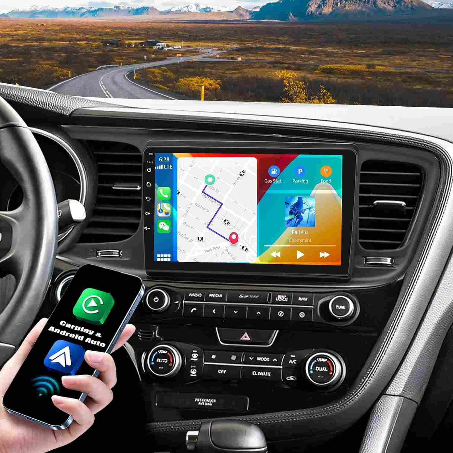 Central Multimídia Android 13 para Kia Optima K5 (2011-2015) - Tela 9" HD, CarPlay/Android Auto Sem Fio, GPS e Bluetooth