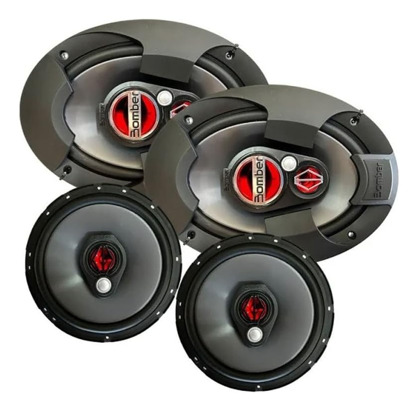 Kit Som Automotivo Bomber BBR 250Wrms: Alto Falantes Triaxiais 6x9" e 6" para Som Imersivo