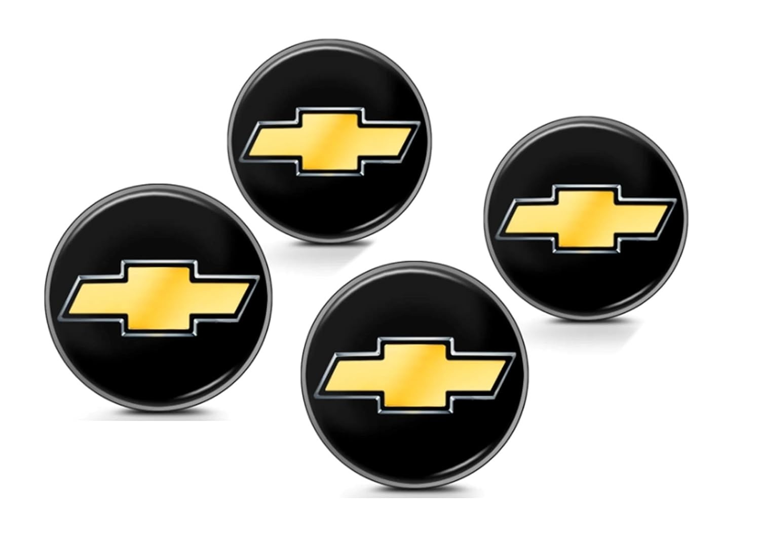 Kit 4 Emblemas Resinadas 48mm para Calota Chevrolet Celta, Onix, Prisma e Mais