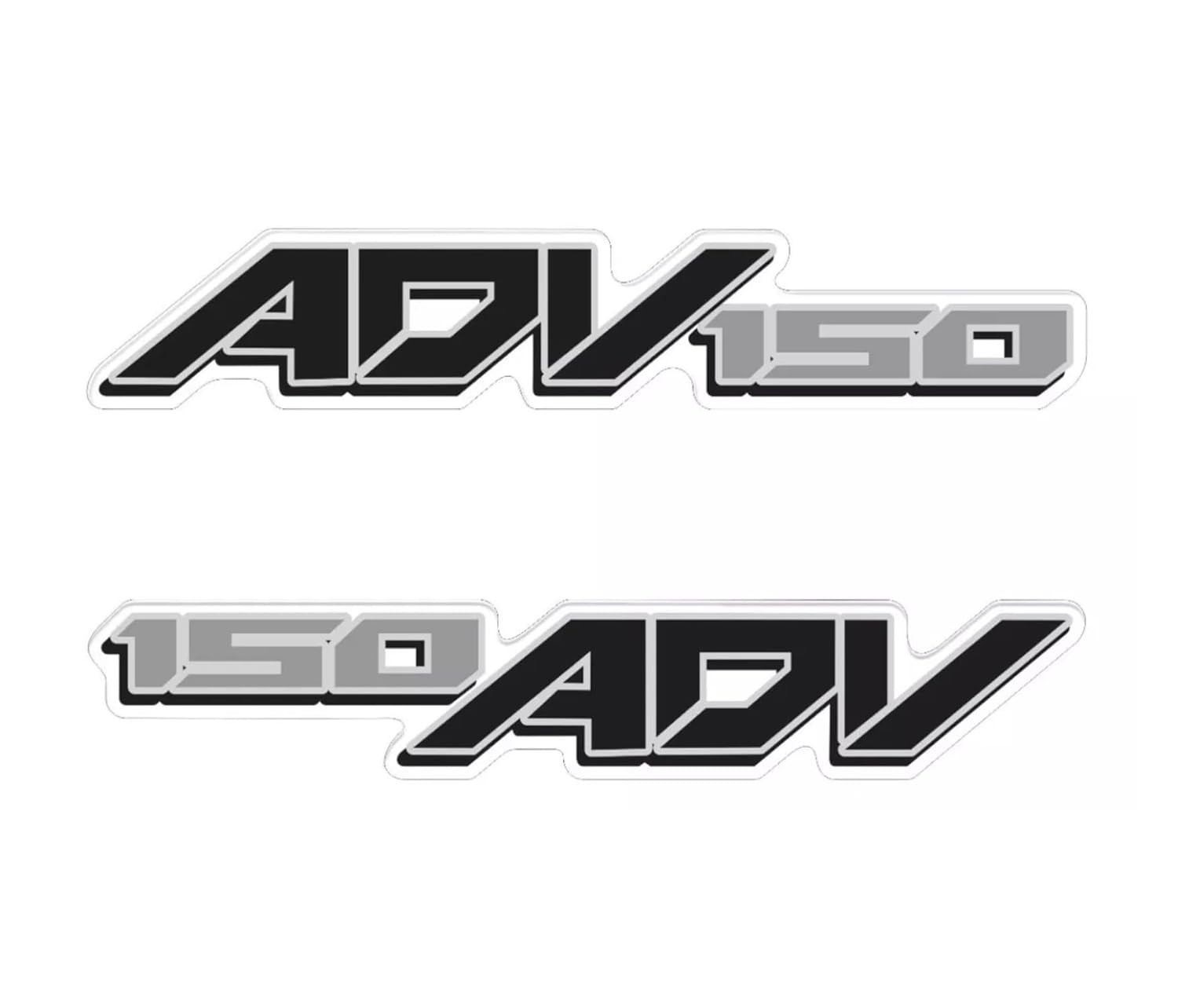 Adesivo Resinado ADV Logo Lateral Cromo Sign para Honda ADV 150 - Kit 2 Unidades Cromo
