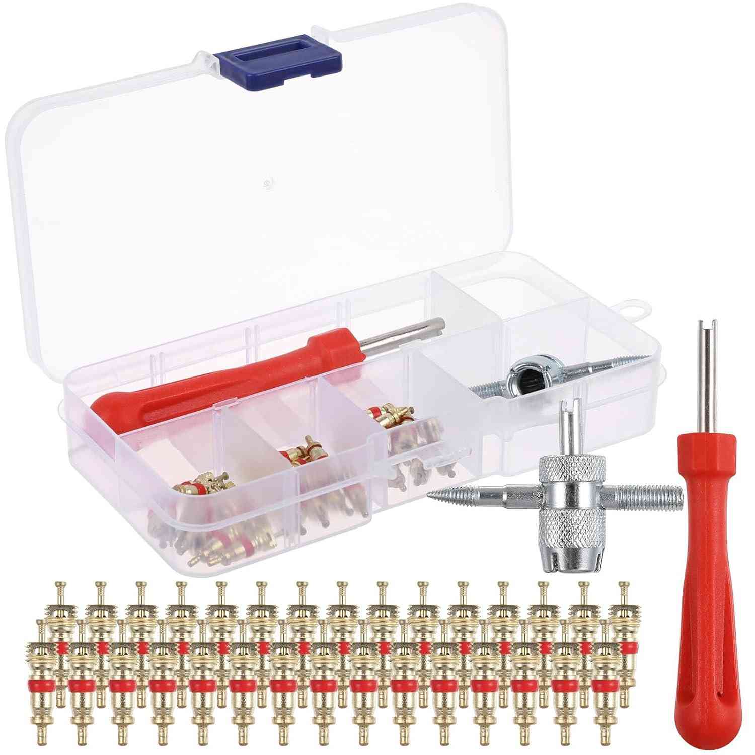 Kit 32 Peças Zerodeko: Ferramentas Essenciais para Válvulas de Pneu - Reparo Rápido e Fácil!