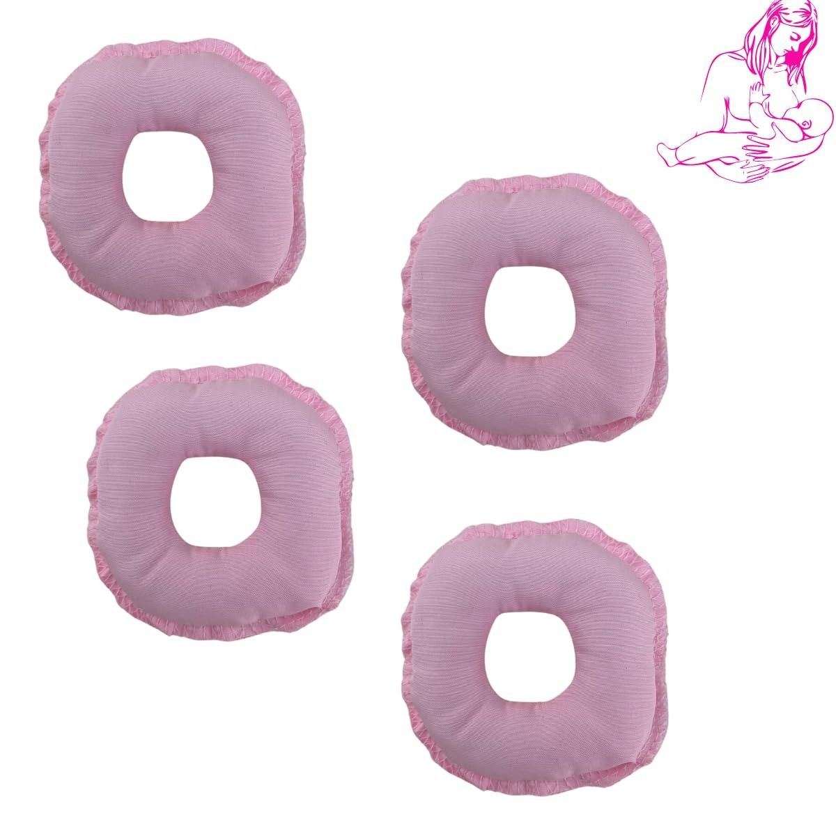 Kit 2 Pares Rosquinhas de Peito Rosa para Amamentação Laváveis – Conforto e Higiene Materna