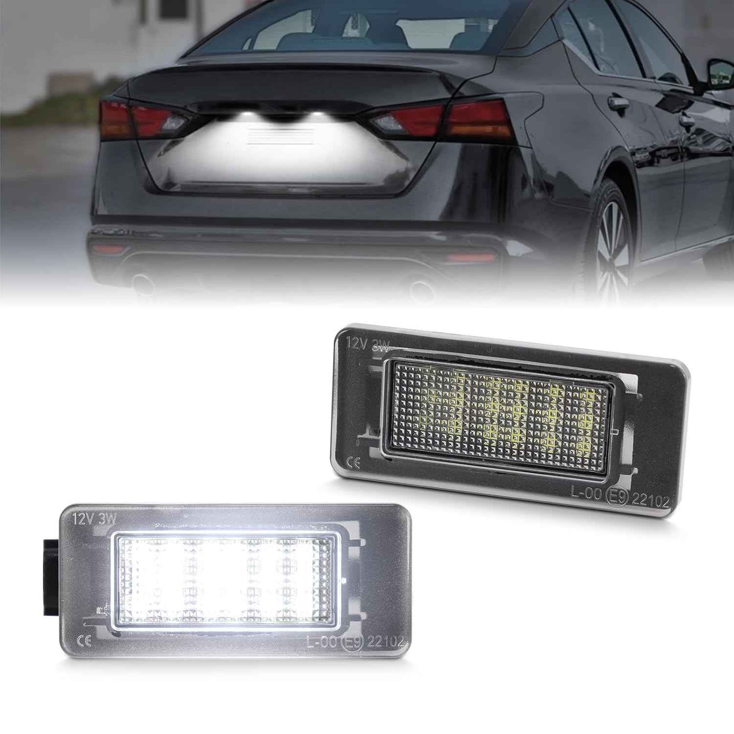 Ilumine Sua Placa: Kit 2 Lâmpadas LED Branca Pura 6000K para Nissan Altima, Sentra, Rogue e Versa
