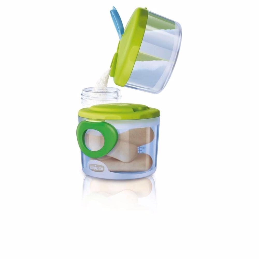 Porta-Leite em Pó 2 em 1 Verde Chicco – Prático e Seguro para Viagens com Bebês