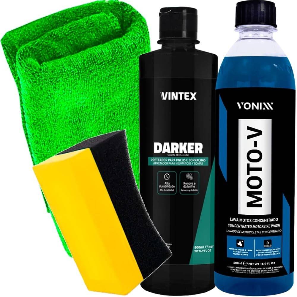 Kit Essencial Moto-V Vonixx: Limpeza e Brilho Impecável para sua Moto