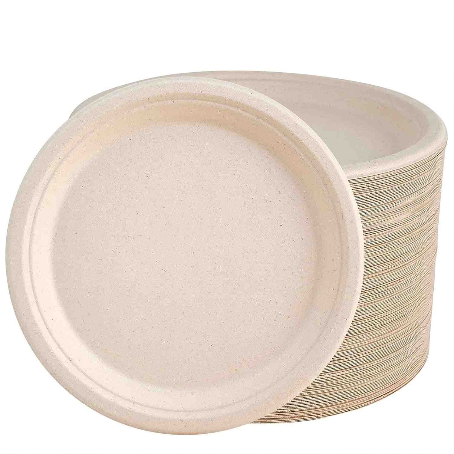 Pratos de Bagaço de Cana Compostáveis 10" - 100 Unidades | Louça Ecológica para Festas e Eventos
