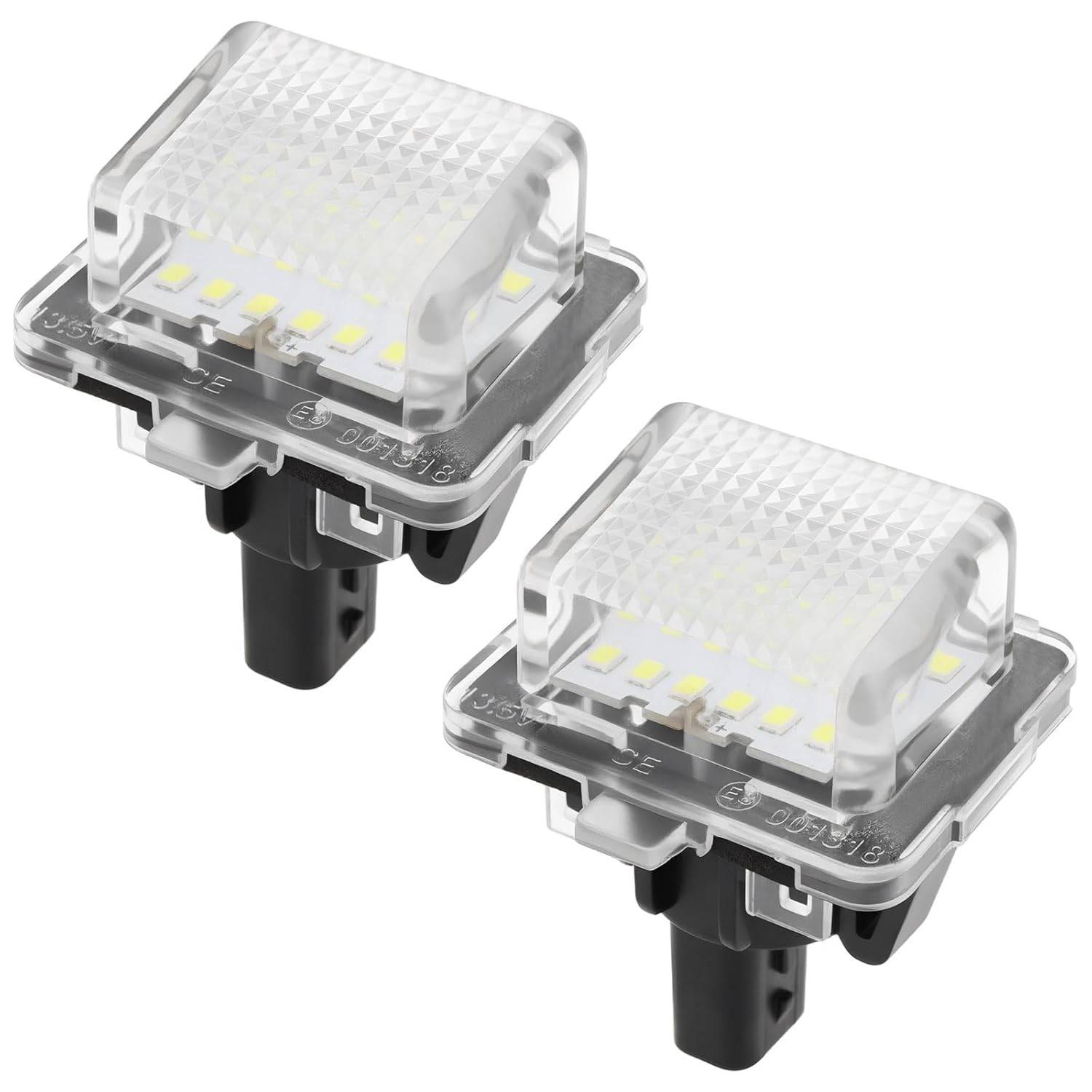 Kit 2 Luzes de Placa LED 18 Leds para Mercedes Benz - Compatibilidade Ampla W205, C117, W213 e Mais