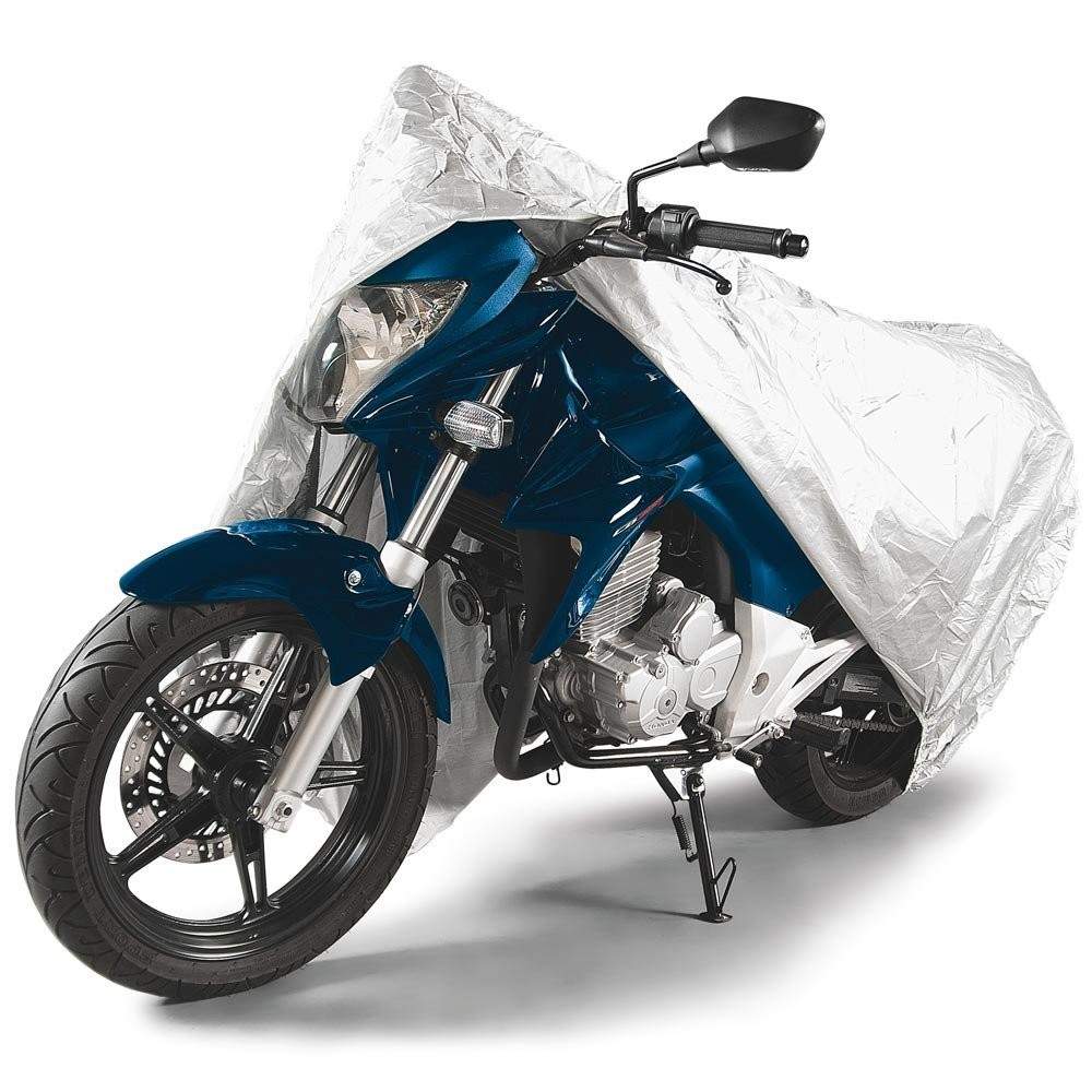 Capa para Moto Tramontina Cinza Impermeável - Proteção Total para Motos até 2,2M
