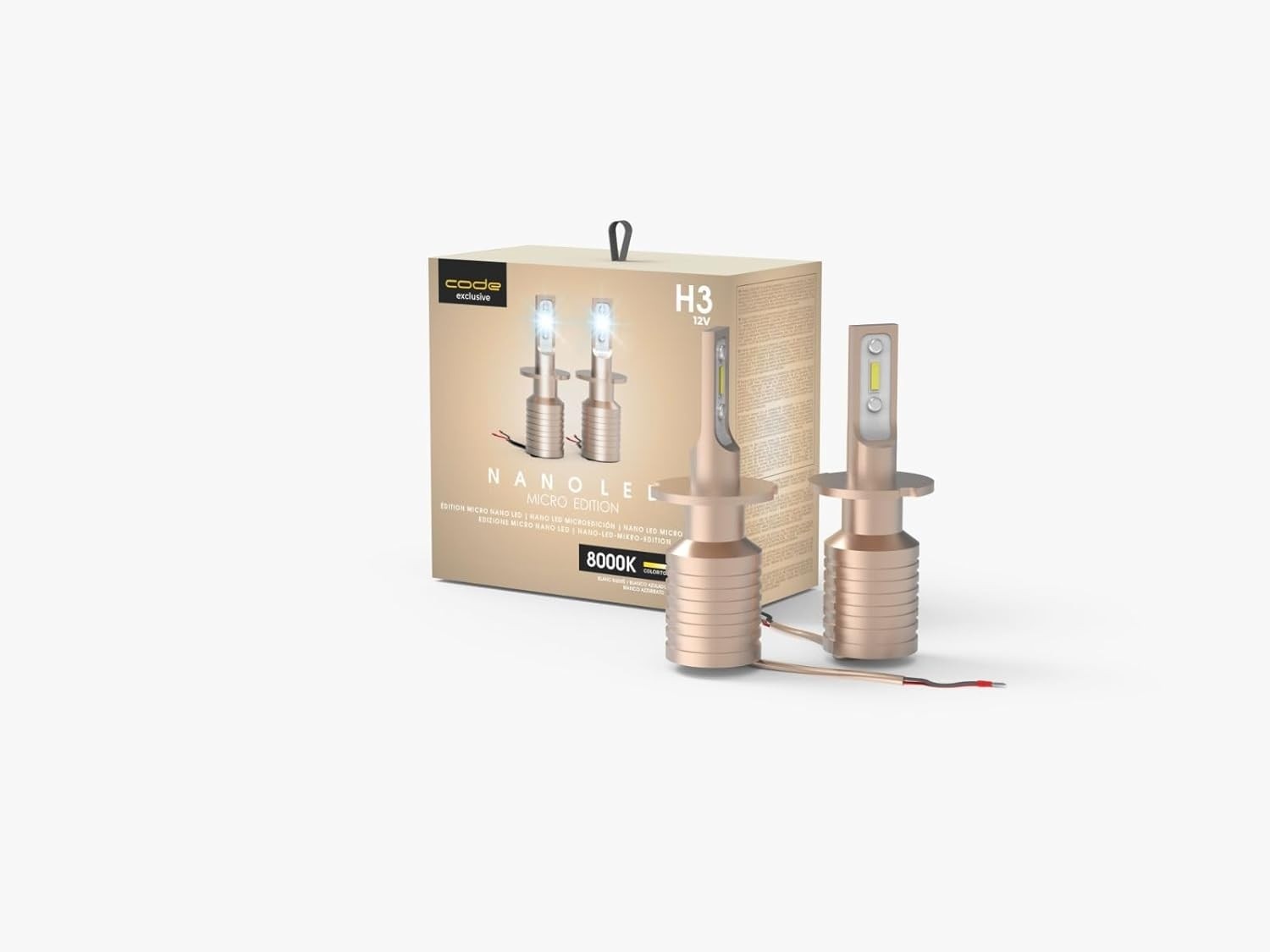 Lâmpada Nano LED CODE H3 8000K 12V: Iluminação Potente e Moderna para Seu Veículo