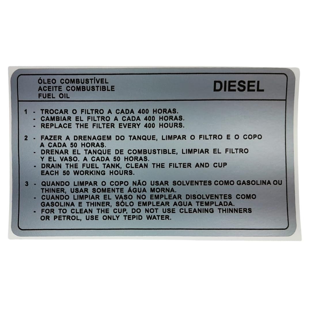 Placa de Instrução Yanmar Agritech: Guia Essencial para Óleo e Combustível
