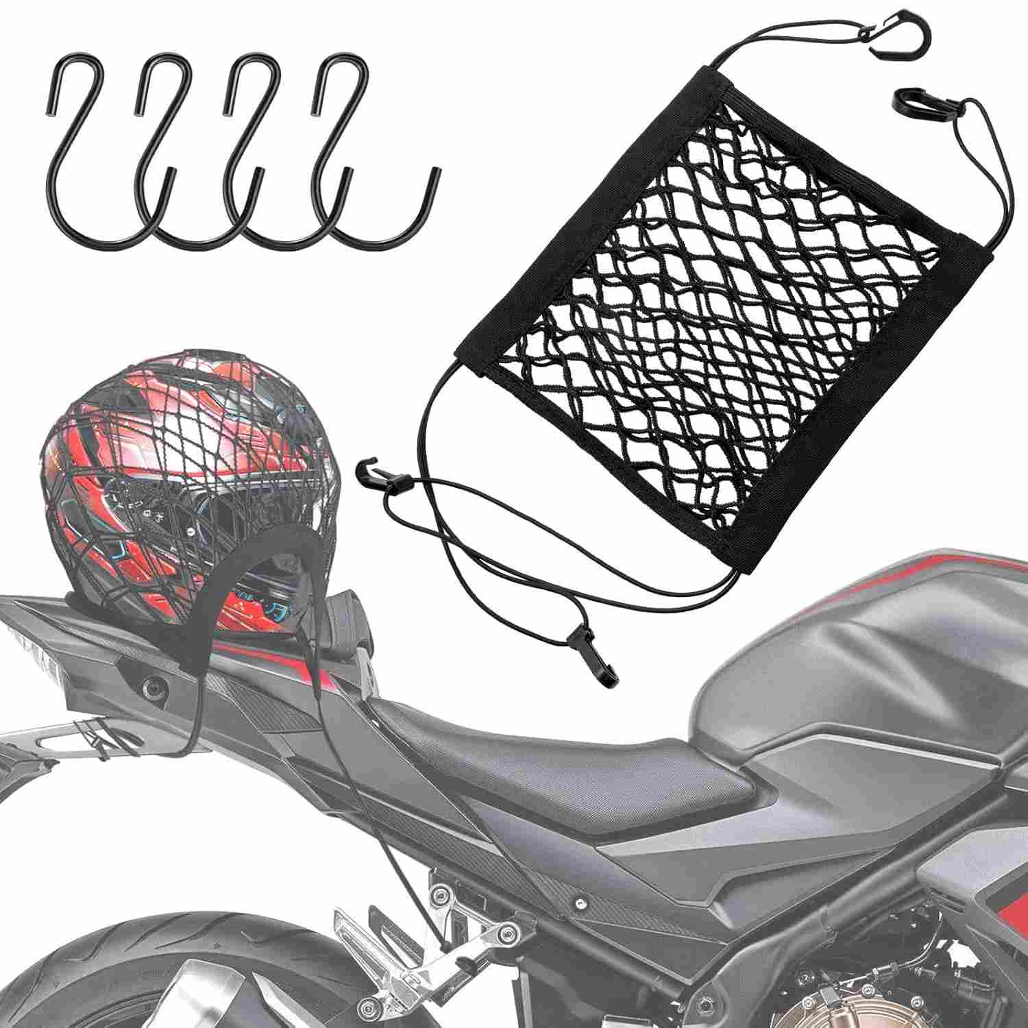 Rede de Carga Dupla para Moto: Organize e Transporte com Segurança!
