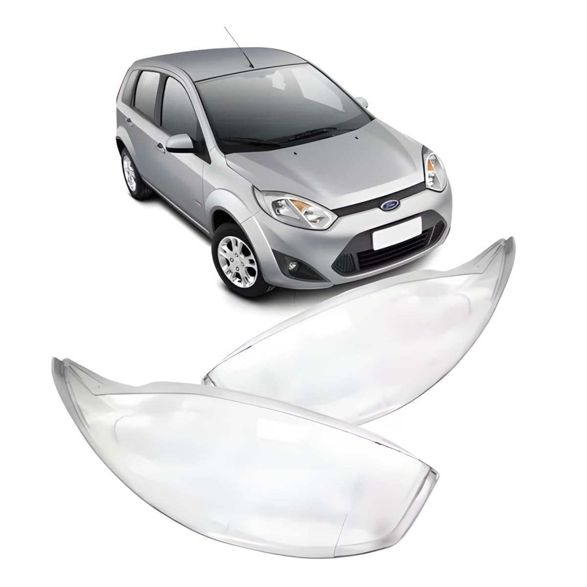 Par Lente Farol Ford Fiesta 2011-2014: Transparência e Durabilidade para Seu Carro
