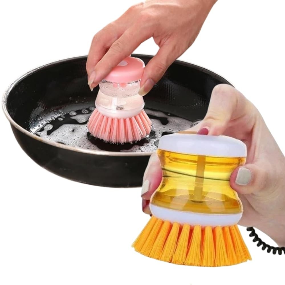 Escova de Limpeza com Dispenser para Detergente - Multiuso para Cozinha e Banheiro