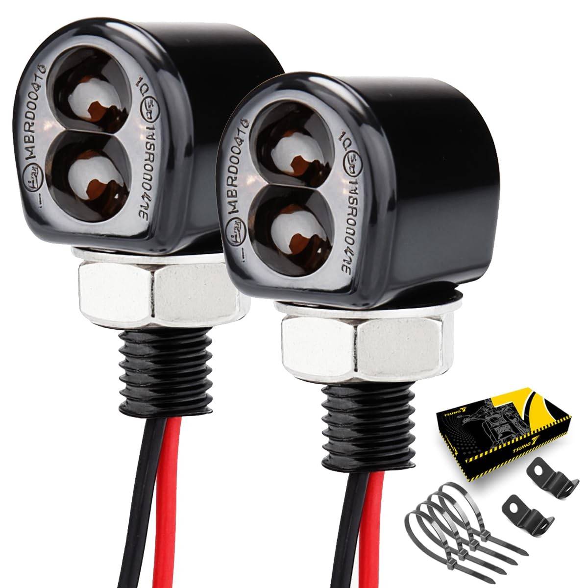 Mini Pisca-Pisca LED para Moto TSUNG: Estilo Retrô e Segurança para Harley, Honda, Suzuki e Mais