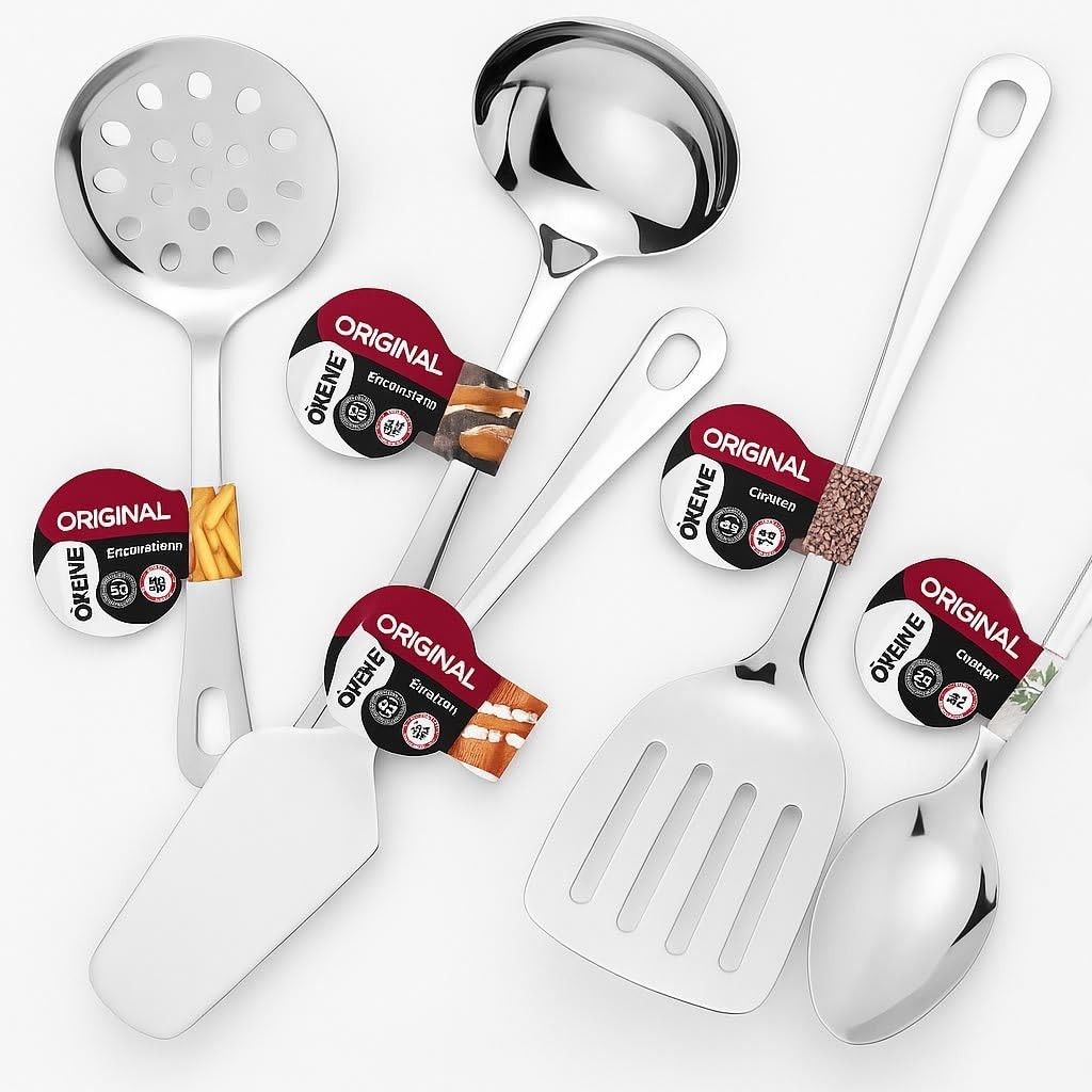Kit Jogo de Utensílios em Inox 5 Peças - Conjunto Premium para Cozinha