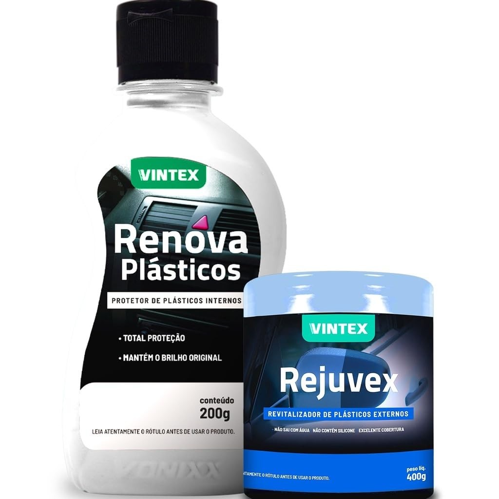 Kit Essencial Vintex: Renova Plásticos Internos e Externos para Carro Perfeito