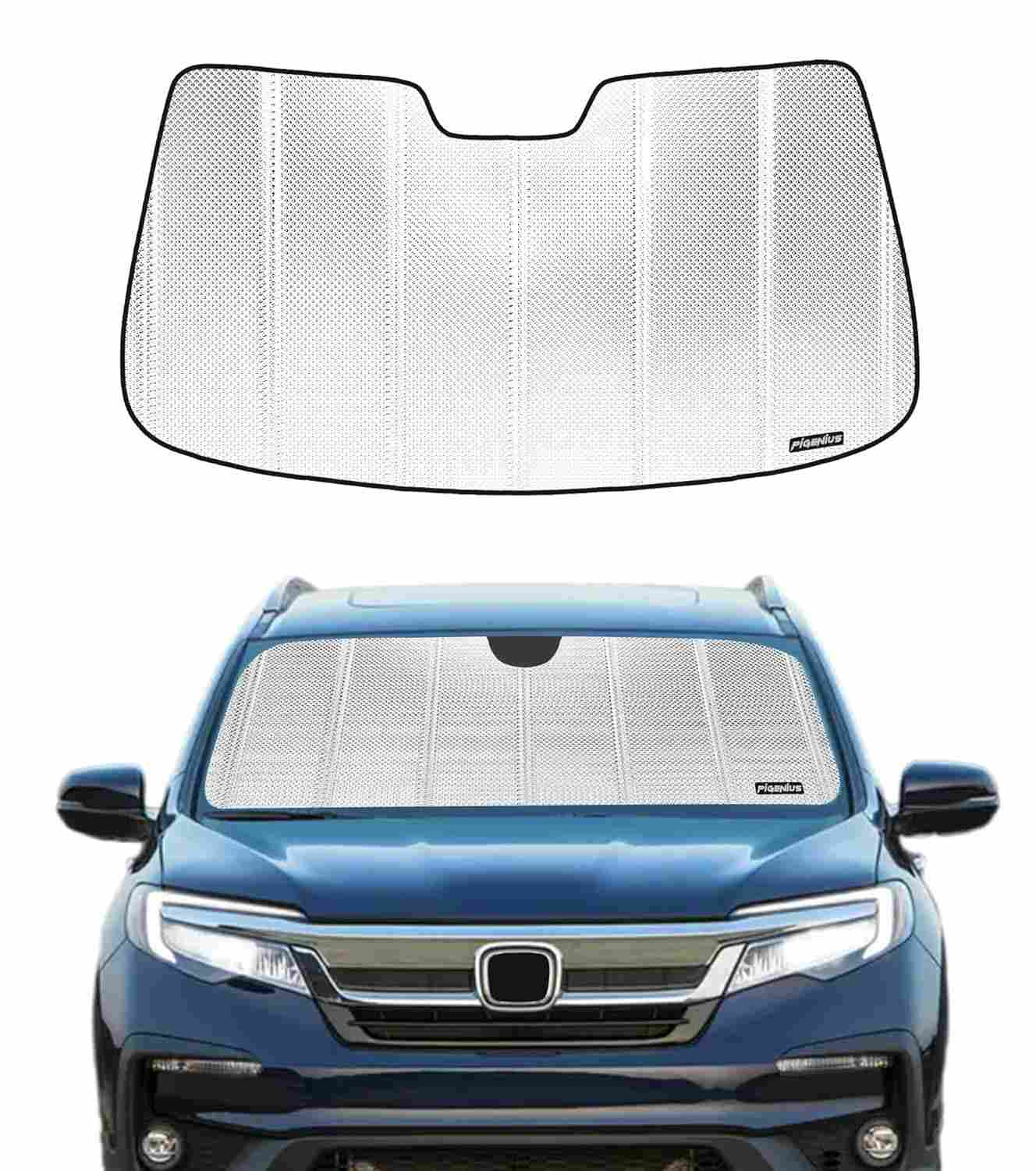 Para-brisa Refletivo para Honda Pilot 2016-2021 e Ridgeline 2017-2021 | Película de Alumínio com Proteção Solar Máxima