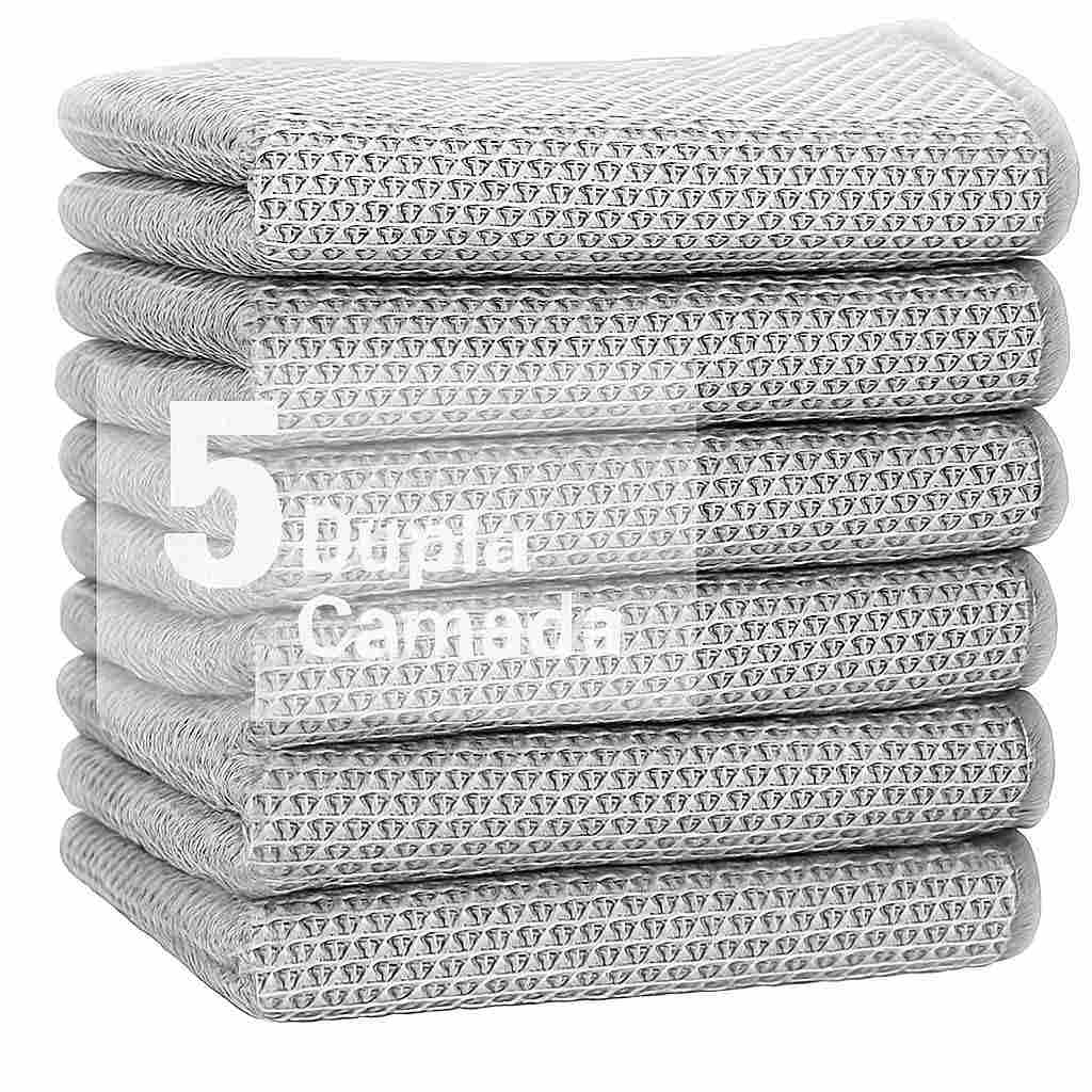 Panos de Limpeza Metálicos 30x30cm - Kit com 5 Unidades | Prateado para Fogão, Bancada e Panelas