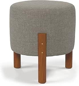 Puff Redondo Luxo Decorativo Charme - Cinza Oxford Premium | Estilo Sofisticado para Ambientes Modernos