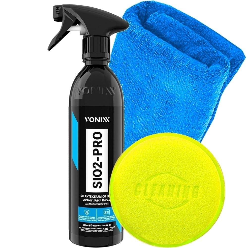 Kit Estética Automotiva: Selante Sio2 Pro Vonixx + Acessórios Karbox para Brilho Impecável