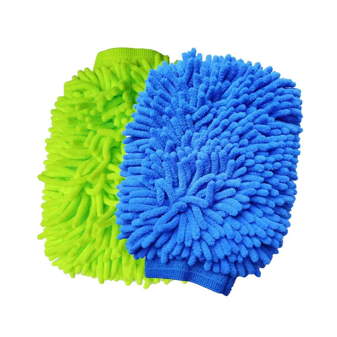 Kit 2 Luvas de Microfibra Chenille HeGangLy: Limpeza Profunda e Sem Arranhões para Seu Carro