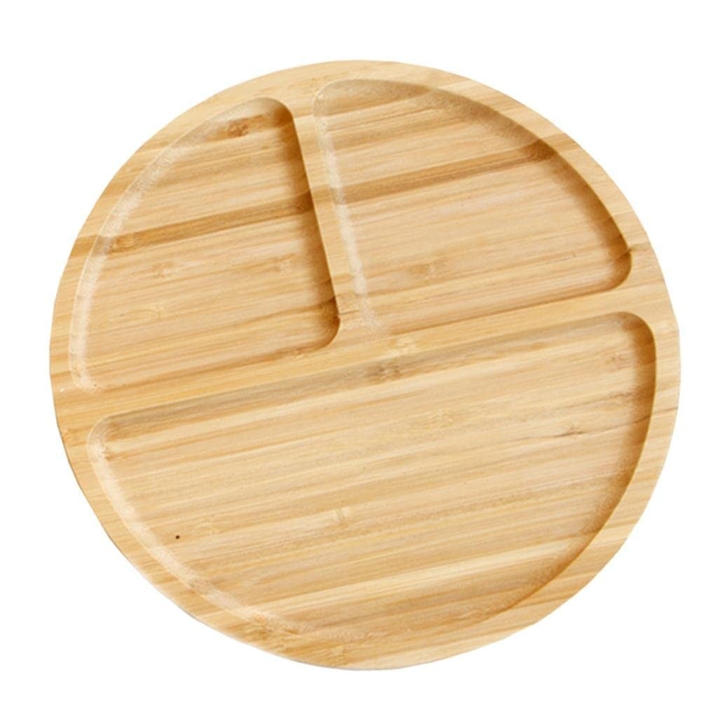 Prato Redondo de Bambu para Crianças - Design Criativo e Seguro para Refeições Saudáveis