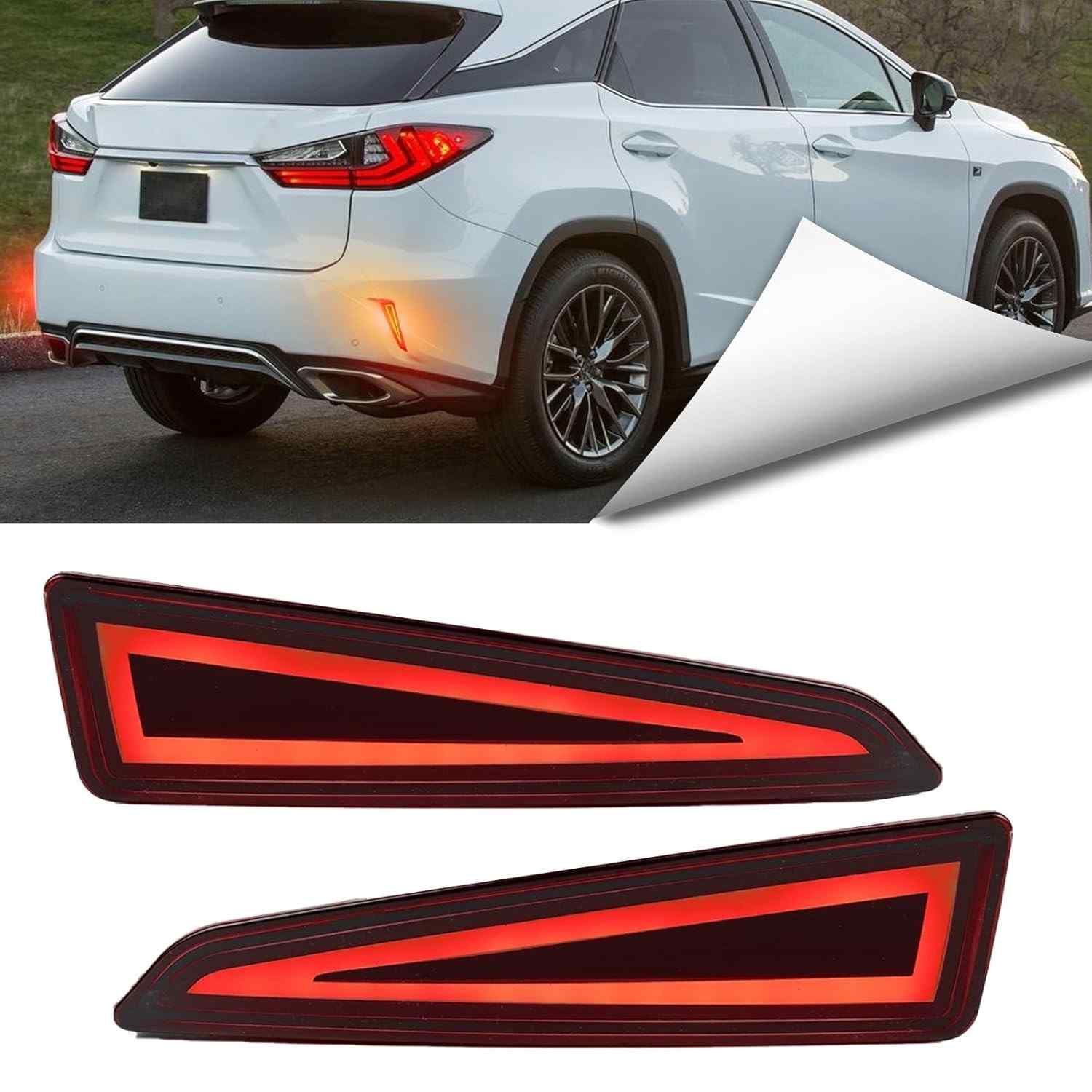 Refletor de Para-choque LED para Lexus RX350/RX450H 2016-2019: Sequencial, DRL e Freio Vermelho | OEM 8191048050
