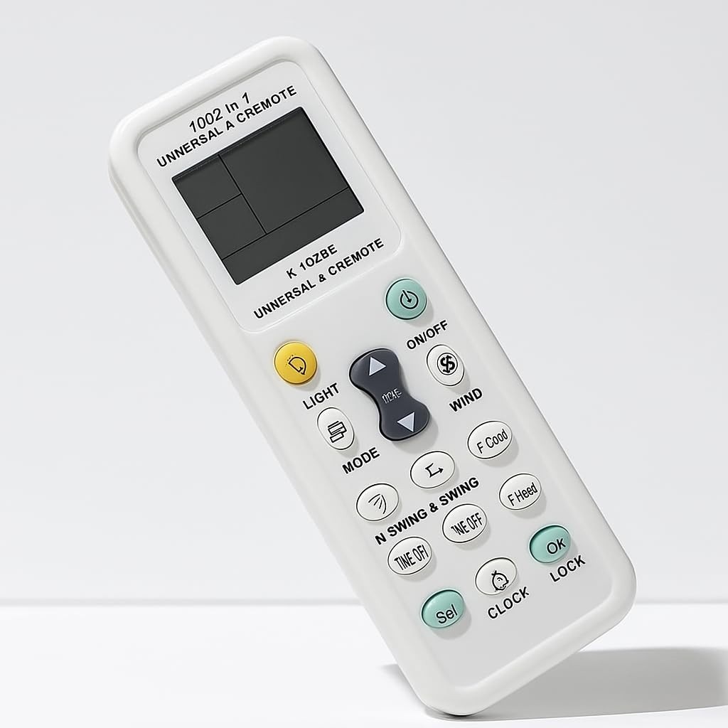 Controle Remoto Universal VARENZIA para Ar Condicionado – Compatível com +100 Marcas, Tela LCD e Funções Avançadas