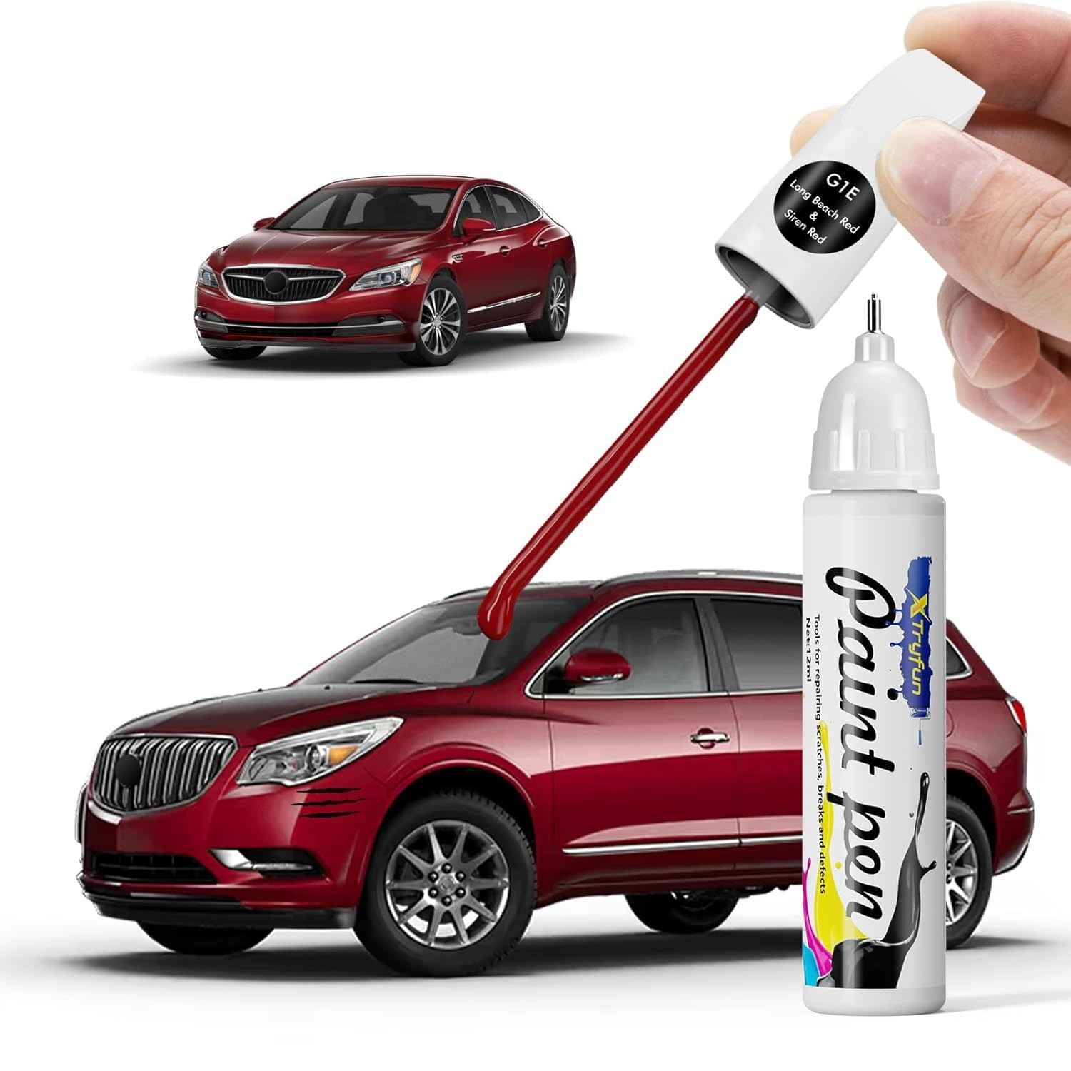Tinta de Retoque Automotiva WA405Y G1E Long Beach Vermelho - Reparo Fácil de Arranhões para Buick
