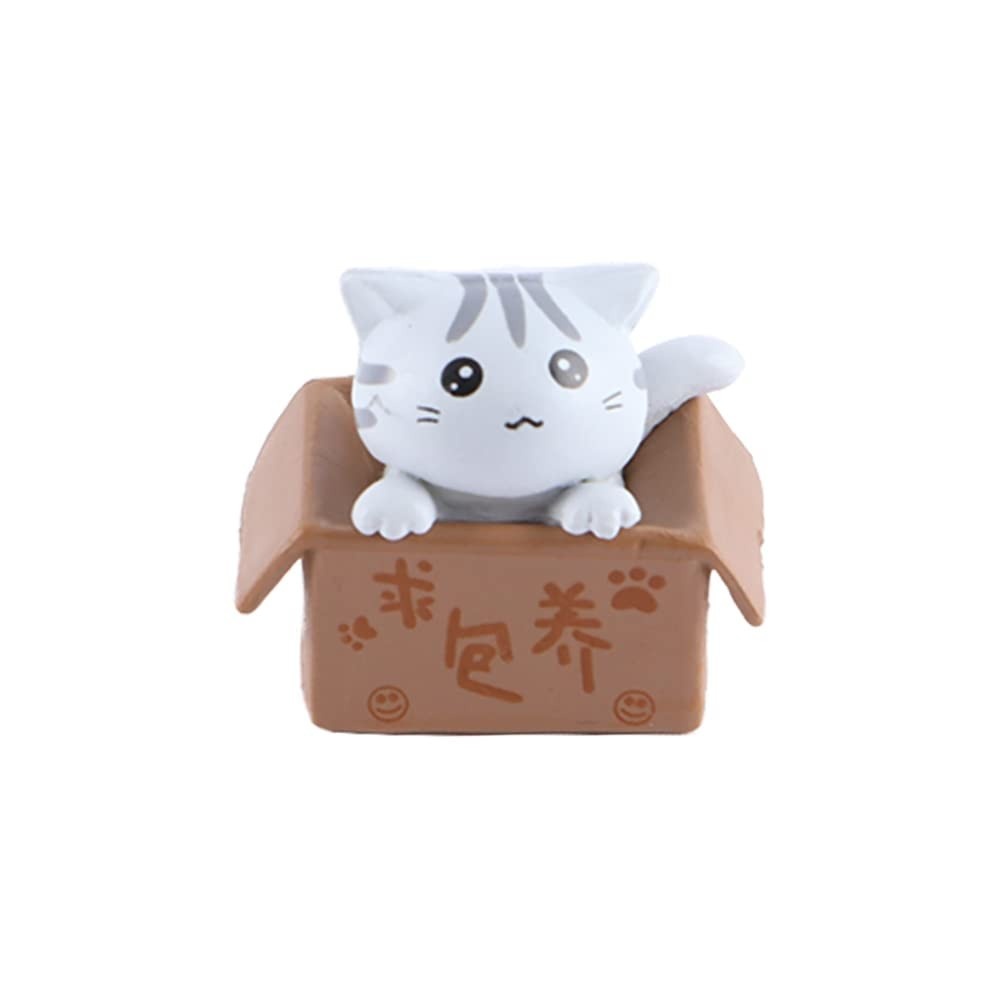 Gatinho Fofo em Resina - Estatueta Decorativa para Carro e Ambientes (Branca)