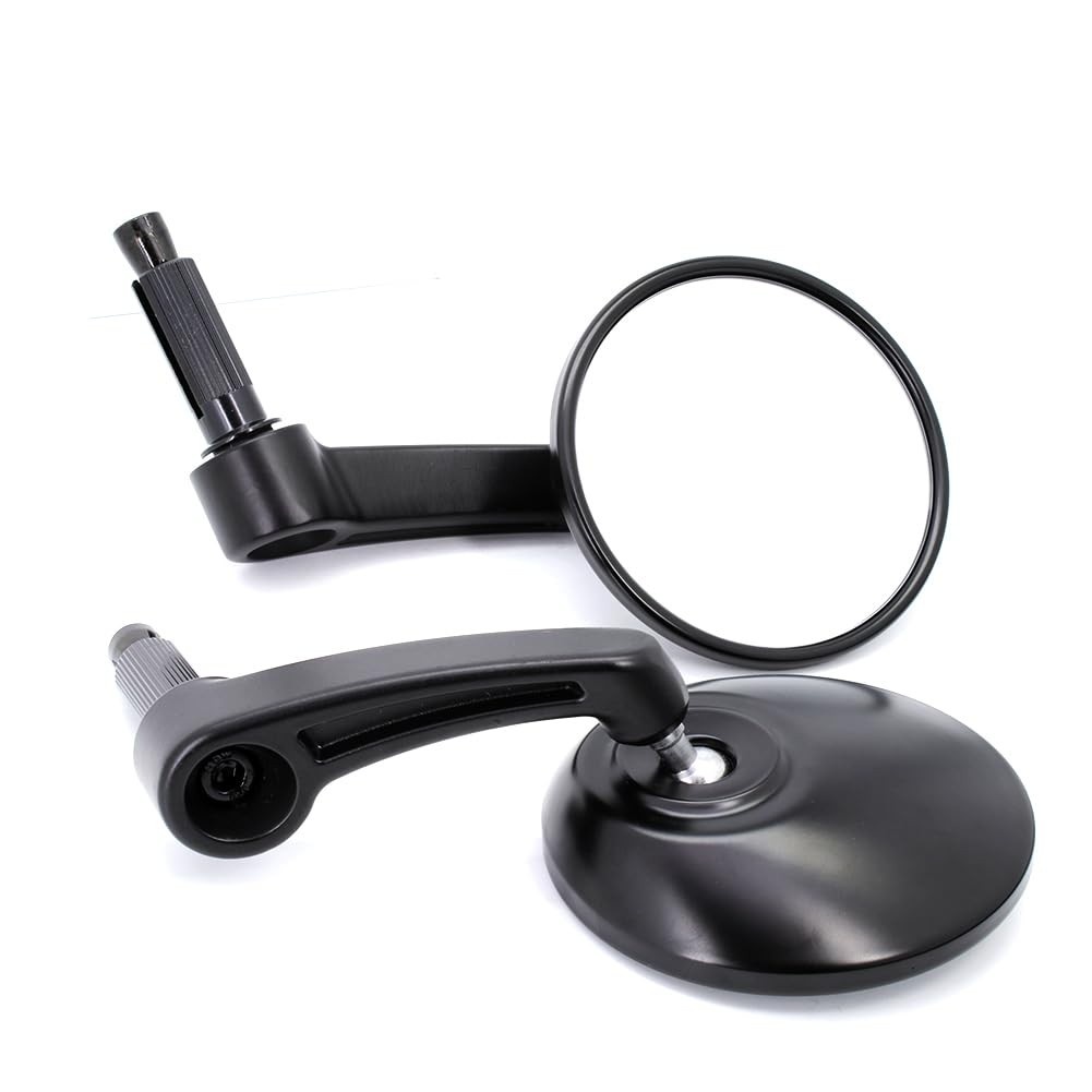 Espelhos Retrovisores Redondos Universais para Moto 22mm Alumínio Preto - Estilo e Segurança