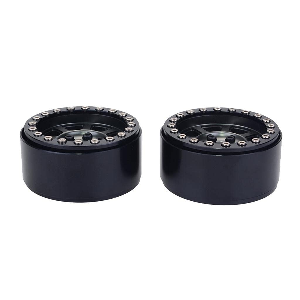 Rodas de Alumínio Pesado 1.9" Pretas para Carros RC 1/10 - Durabilidade e Performance