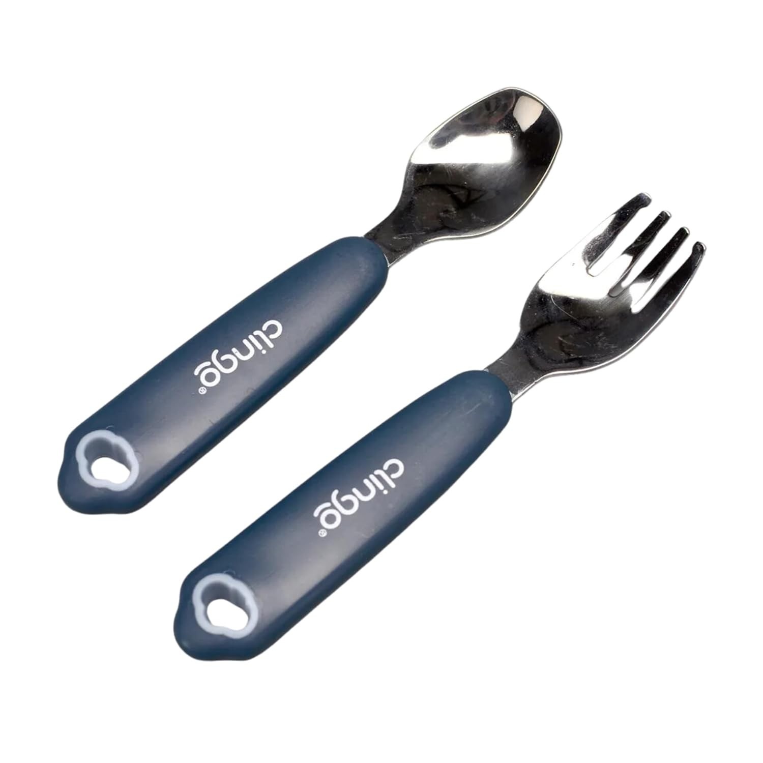 Clingo Kit Talher Infantil Inox com Estojo - Garfo e Colher Seguros para Crianças