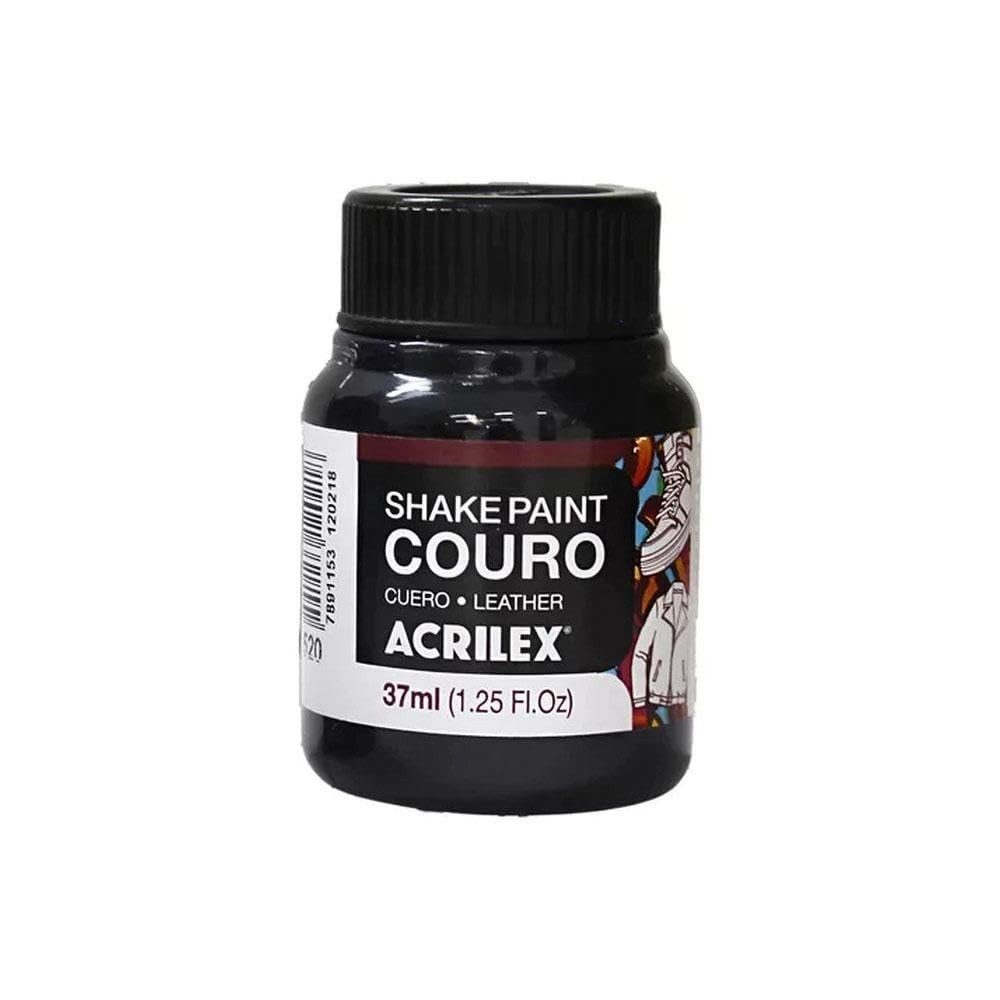 Tinta para Couro Shake Paint 37ml Preto - Acrilex 520 | Acabamento Profissional