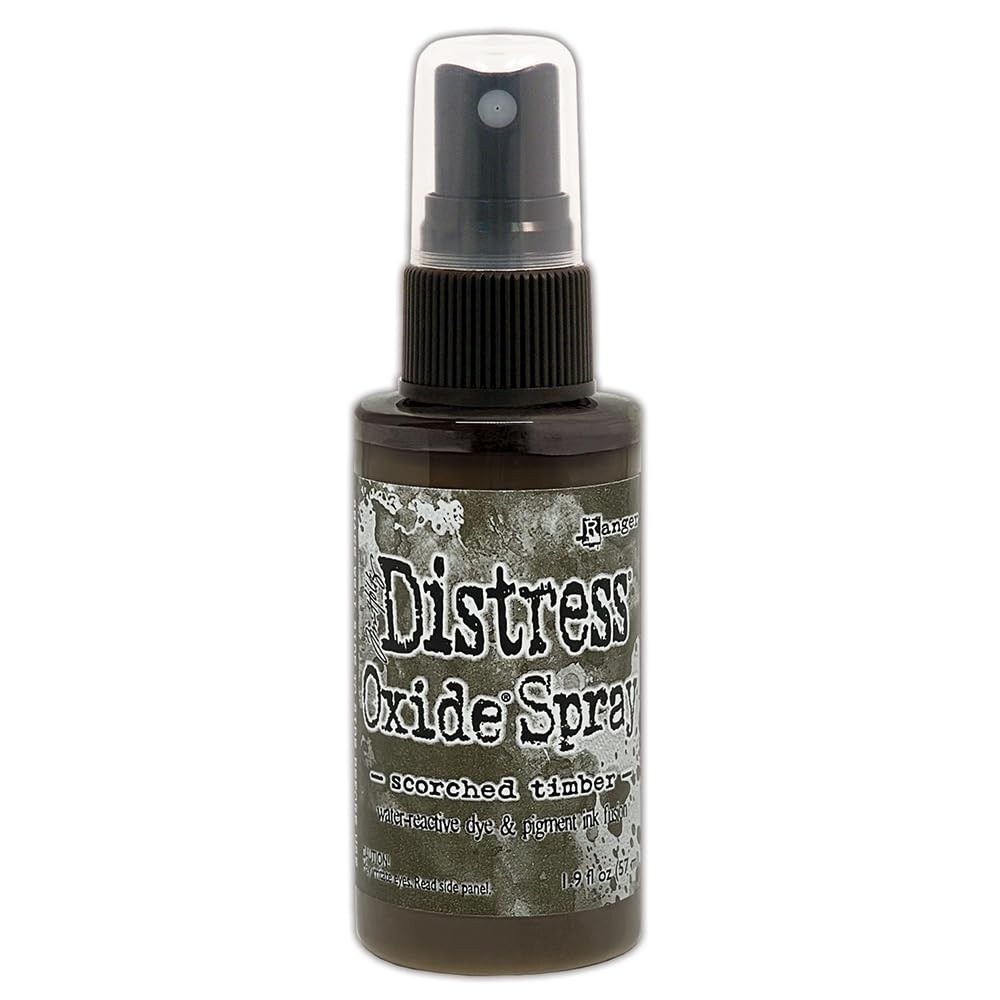 Tim Holtz Distress Oxide Spray Scorched Timber 57ml - Tinta Oxidada para Artesanato