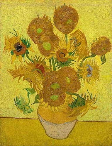 Girassóis (1889) de Vincent van Gogh - Tela Canvas 30x39 - Arte de Museu para Sua Decoração