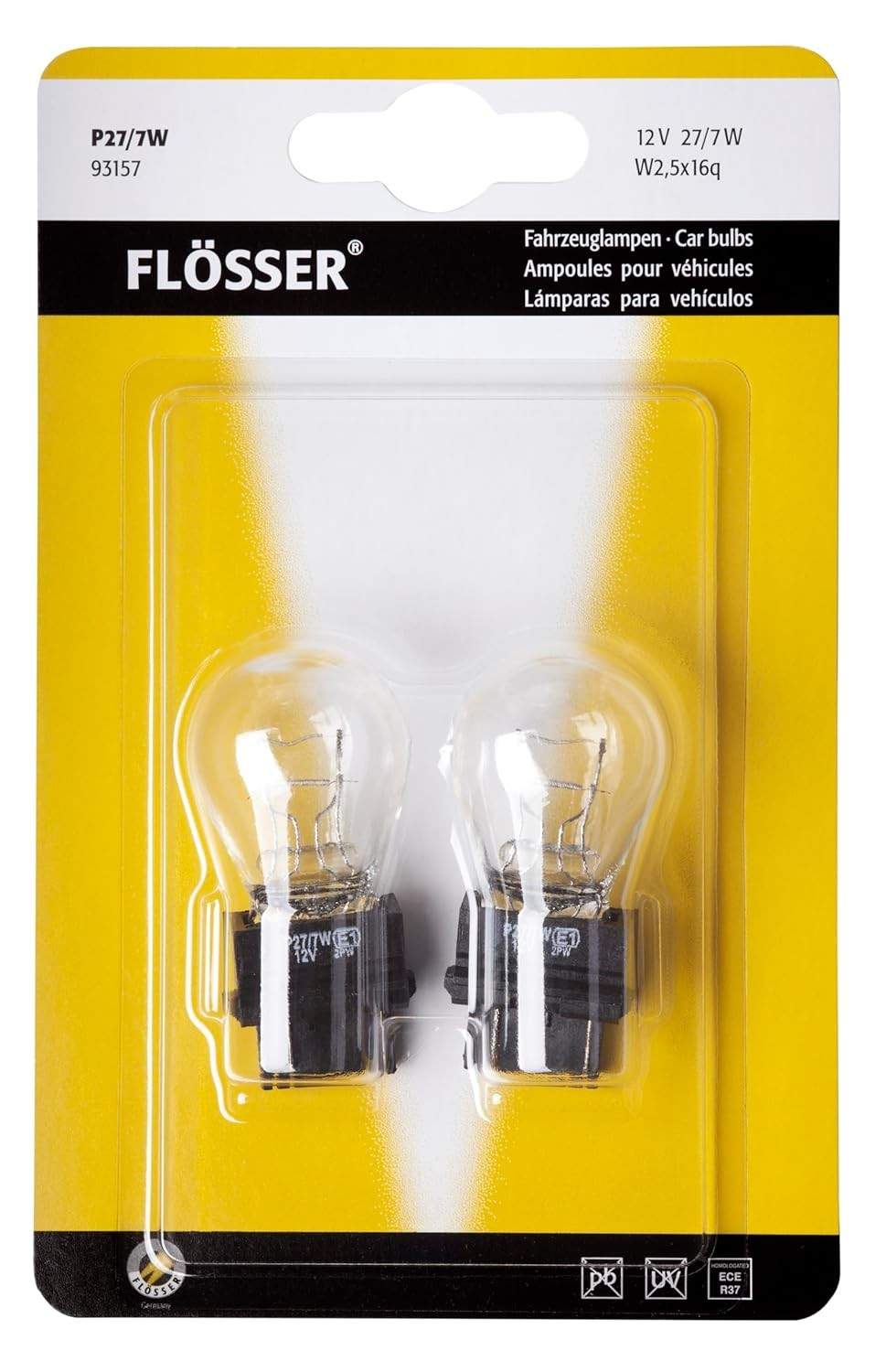 Lâmpada Flosser Incandescente 3157 T25 27/7W: Sinalização e Freio para Motos e Scooters (2 Unidades)
