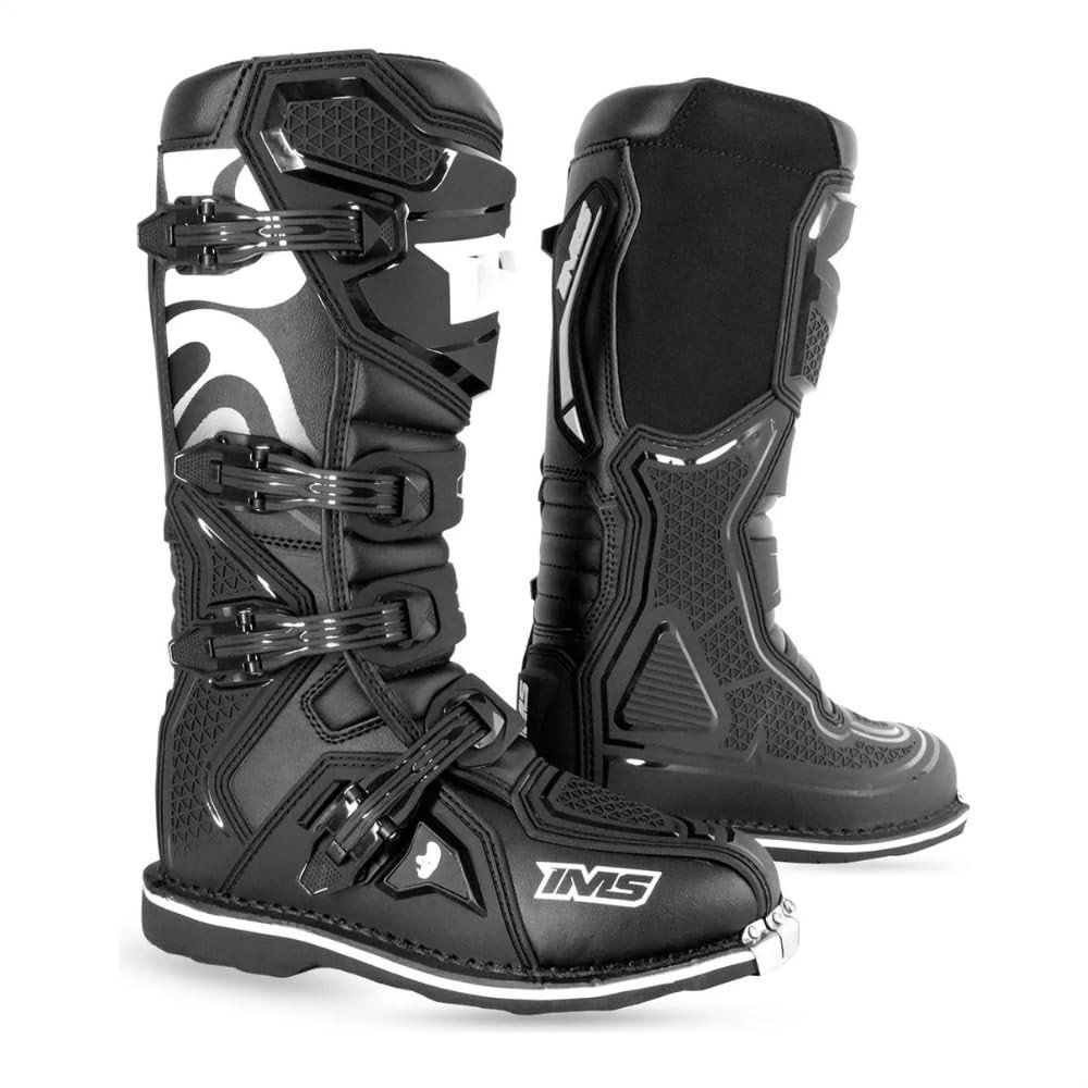 Bota de Motocross, Couro Sintético e PU, Solado Antiabrasivo, Bico de Aço, para Trilha e Enduro, TAM 42BR
