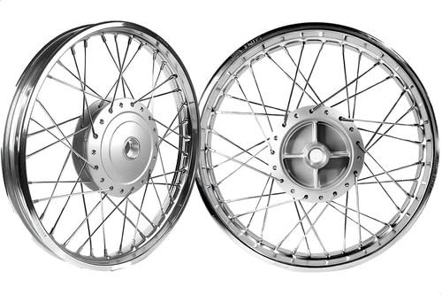 Par de Aros de Roda em Inox para Honda CG Fan, Titan e Start 150/160 (Tambor)