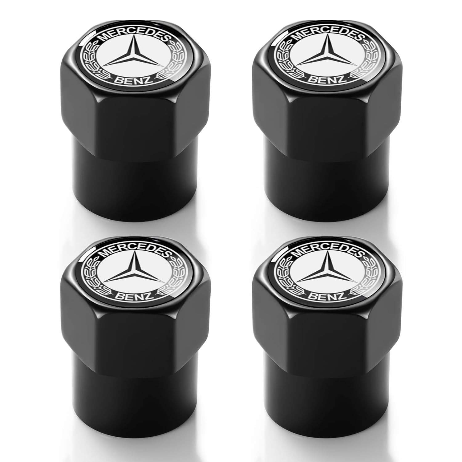 Tampas de Válvula de Pneu Metal Premium para Mercedes-Benz | Proteção e Estilo (4 Unidades)