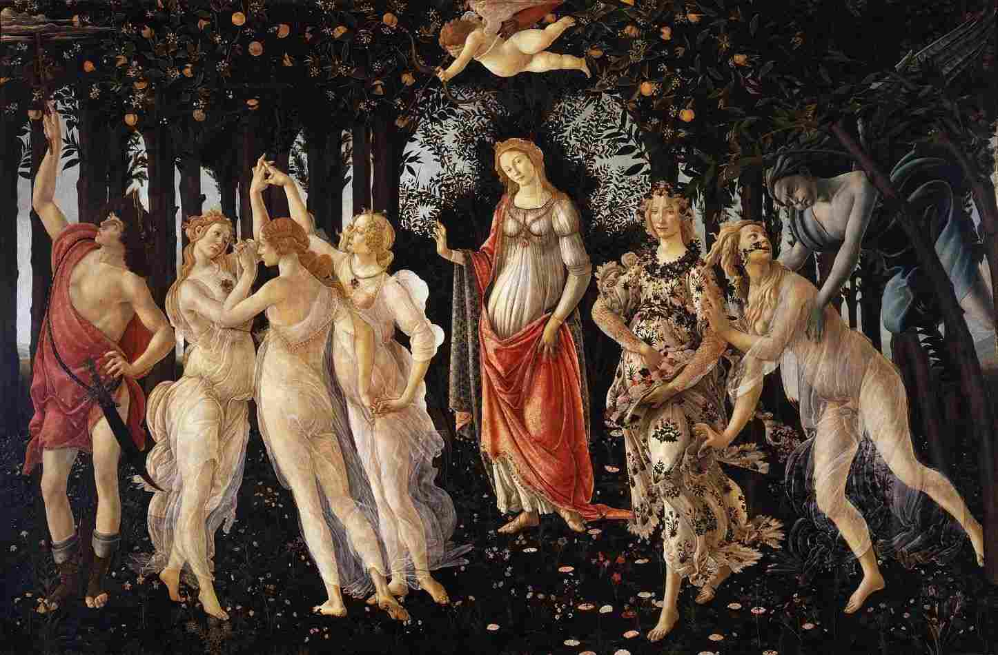 A Primavera de Sandro Botticelli - Tela Canvas 30x46 - Obra de Arte para Decoração Elegante