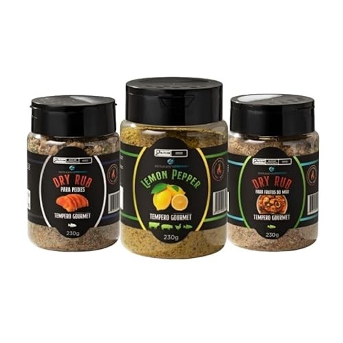 Kit c/ 3un Temperos Gourmet Dry Rubs para Grill LPF 230g